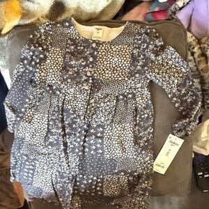 OshKosh B'gosh Navy & White Patchwork Print Baby Dress